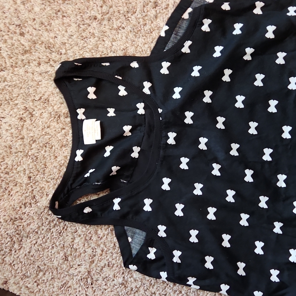 Kate Spade New York Mini Chemise Black With Bows Size M